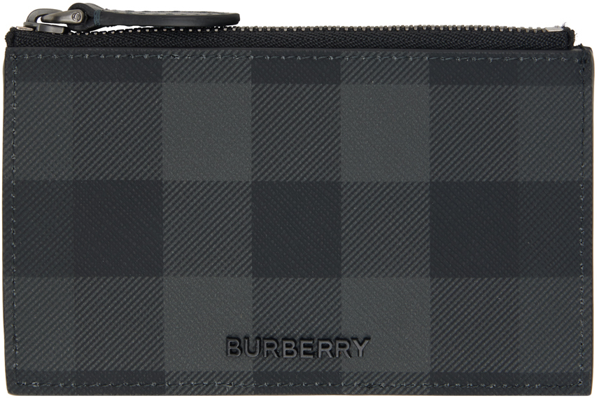 

Визитница в черно-серую клетку Burberry