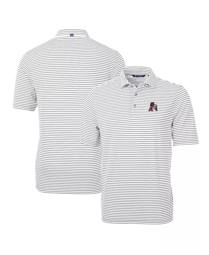 

Мужская поло Arkansas Razorbacks Throwback Logo Virtue Eco Pique в полоску Cutter & Buck, серый