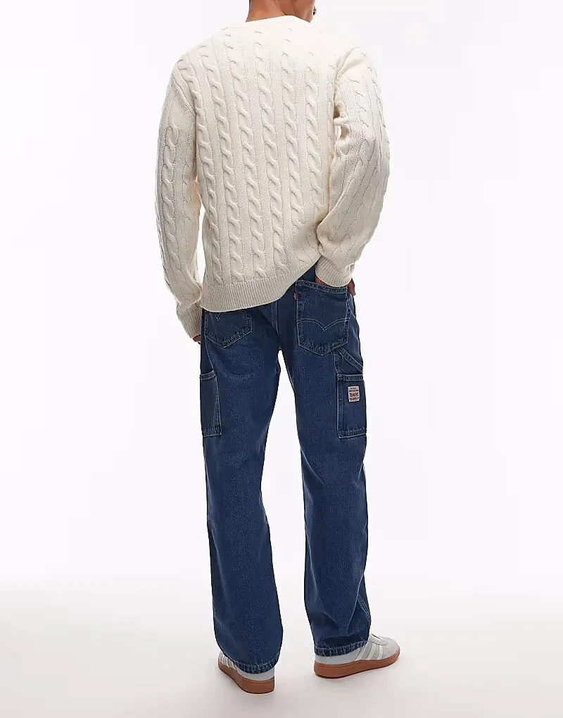 Джинсы Levi's Workwear 568 свободного кроя, модель "рабочие", средне-синего цвета — фото 2