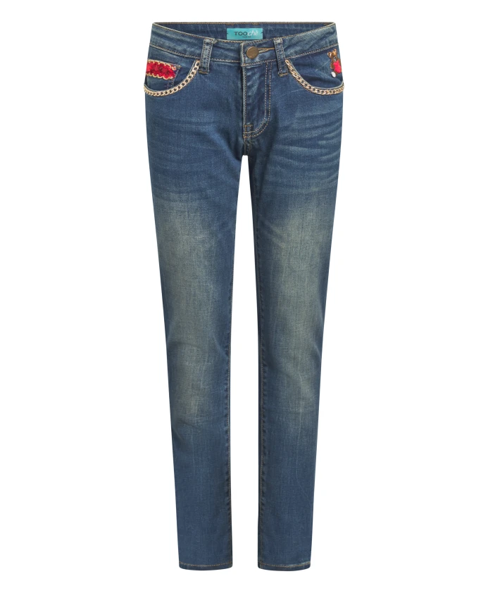 

Уникальные дизайнерские джинсы-«мишки» для женщин Tooche, синий