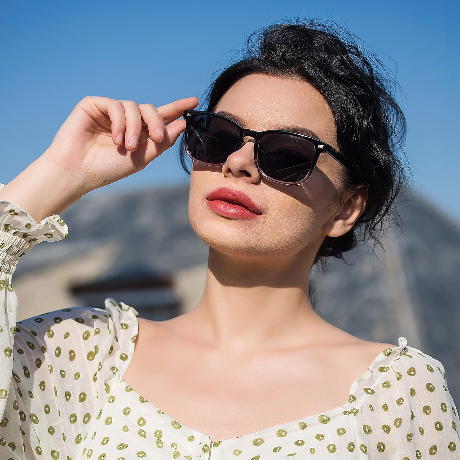 

Солнцезащитные очки LifeArt, комплект из 2 поляризованных очков, защита UV400, ретро-очки для мужчин/женщин, большие, для активного отдыха на природе, Uptown(black+clear)