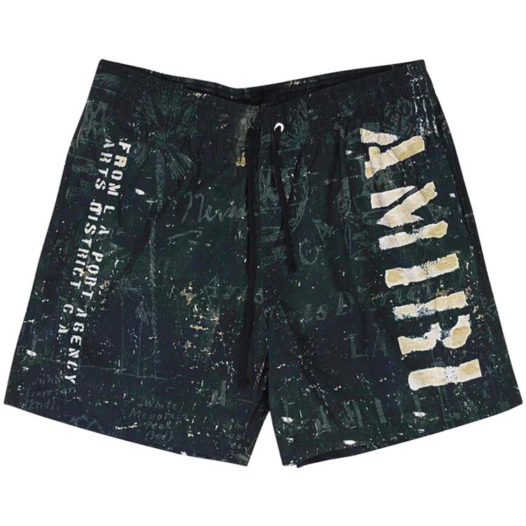 

Плавки Amiri Stencil Military Swim Trunks Black, черный