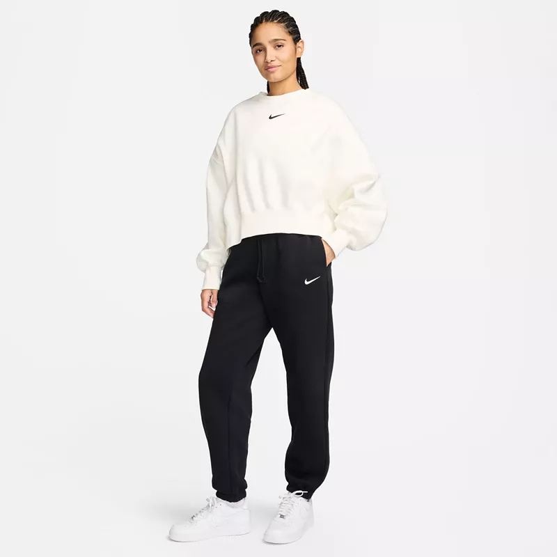 Женские спортивные штаны большого размера из флиса Phoenix с высокой талией Nike, черный — фото 2
