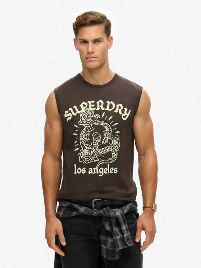 

Татуировка графическая майка Superdry, цвет Bison Black
