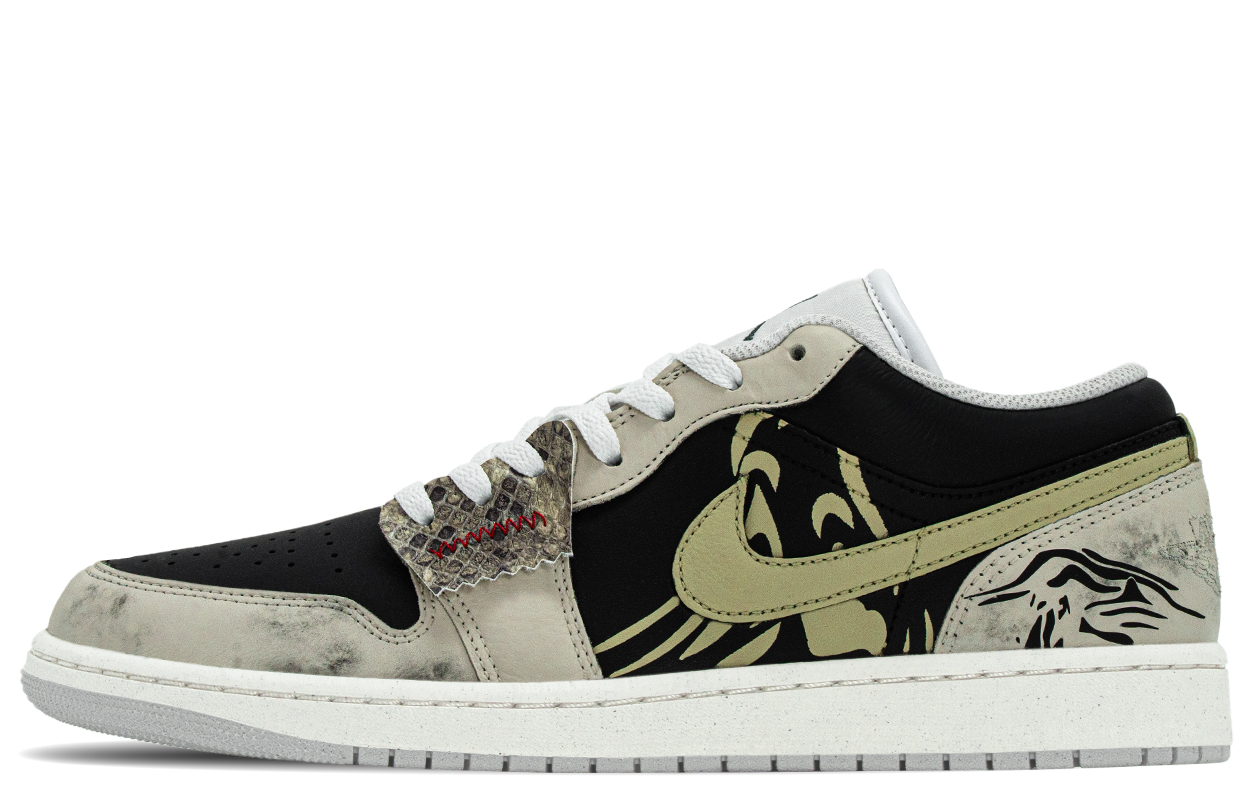 

Jordan Air 1 Mogao Grottoes износостойкие низкие винтажные баскетбольные кроссовки мужские черный зеленый белый