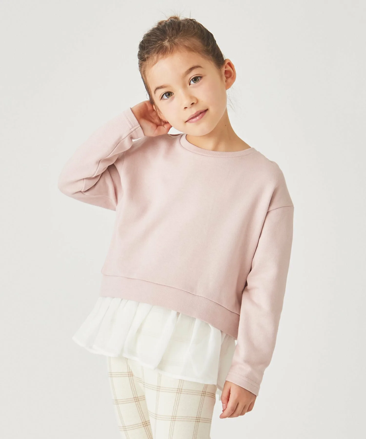 Свитшот рюшистый верх Ever Closet, Pink and white