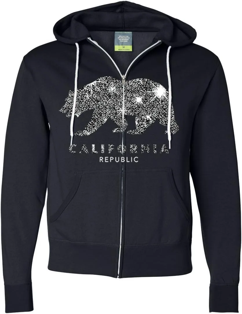 

Толстовка с капюшоном и молнией California Republic Sparkle Dolphin Shirt Co