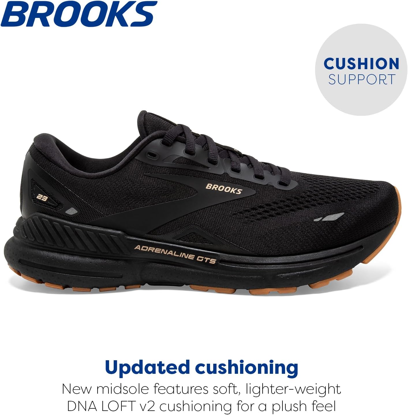 Мужские кроссовки Brooks Adrenaline GTS 23, черный/кремовый — фото 3