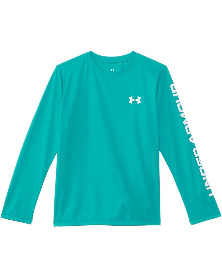 

Рубашка Under Armour Kids Wordmark Upf Long Sleeve Shirt, цвет Circuit Teal