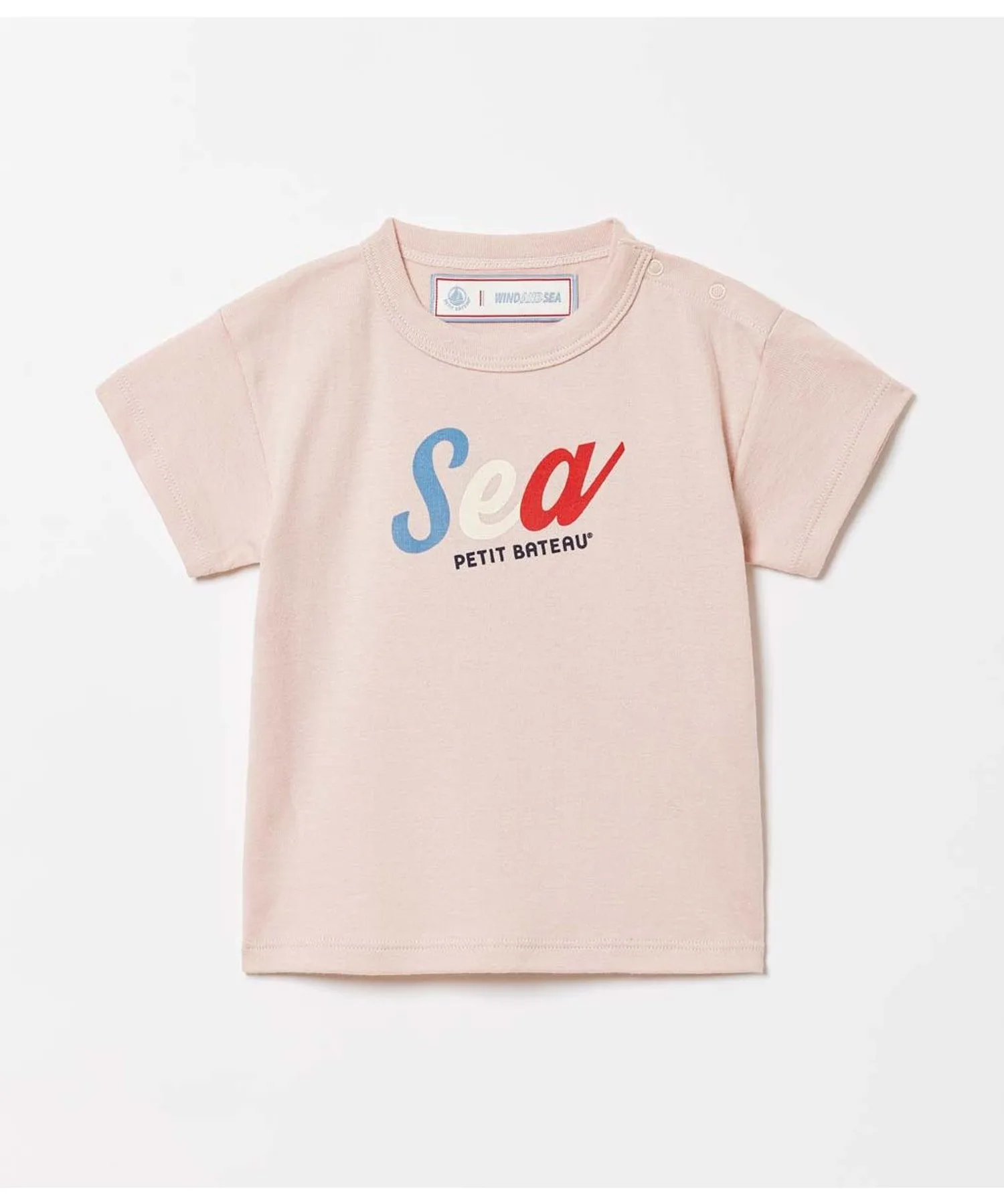 Детская футболка с принтом PETIT BATEAU WIND AND SEA розовая