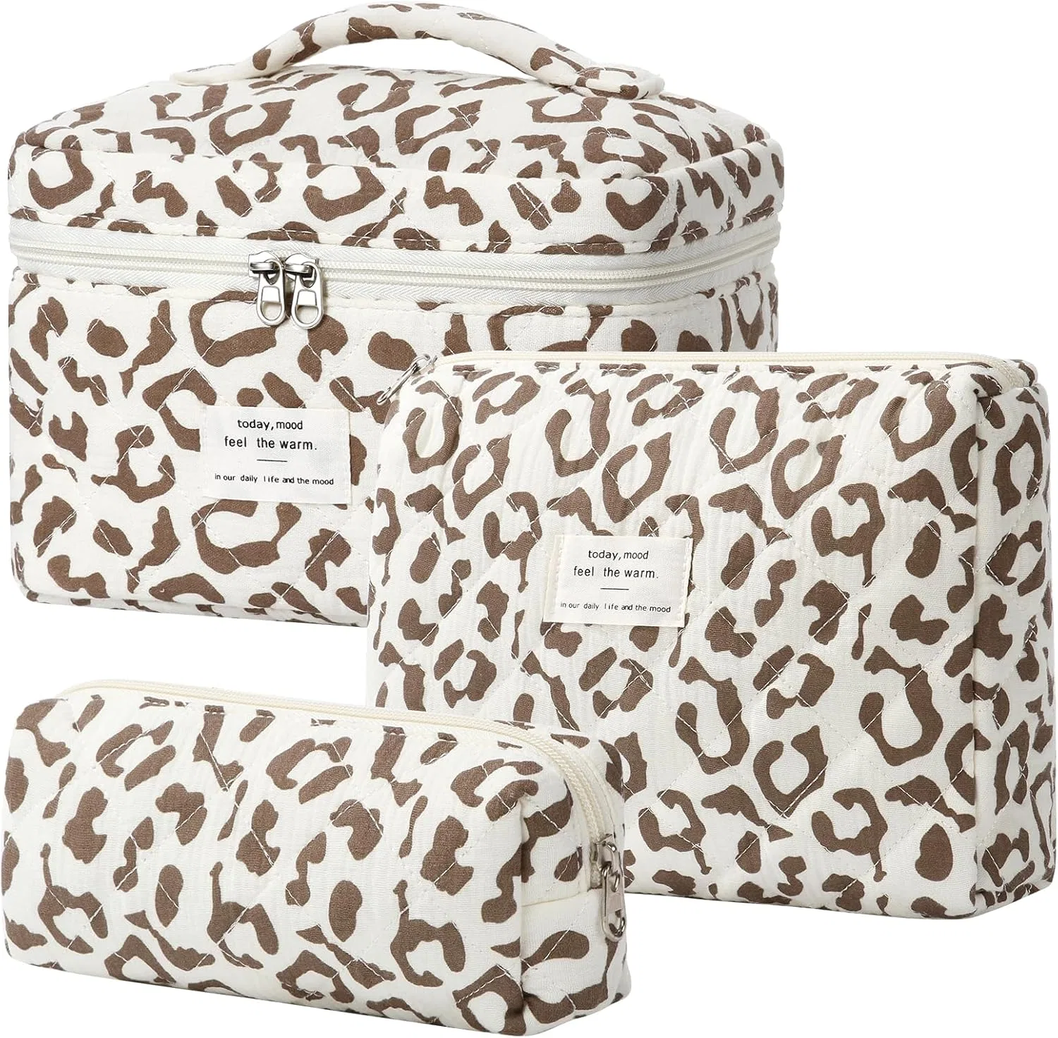 Набор женских косметичек из 3 штук от BuyCard Buycard, Brown Leopard