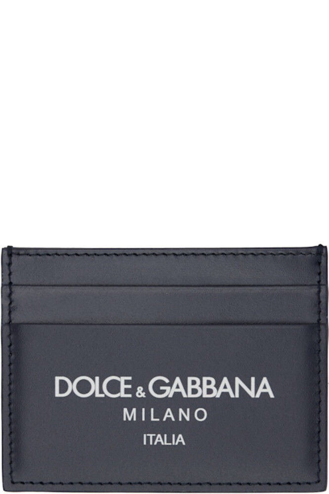 

Визитница из темно-синей телячьей кожи Dolce&Gabbana