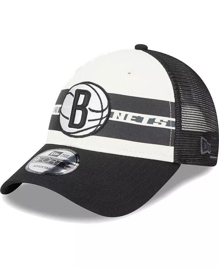 

Мужская кепка Brooklyn Nets с черными полосками 9FORTY Trucker Snapback New Era