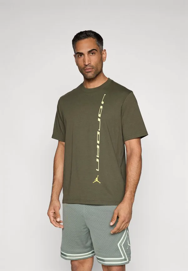 Спортивная футболка команды Jordan, Cargo Khaki/Luminous Green/Dynamic Yellow