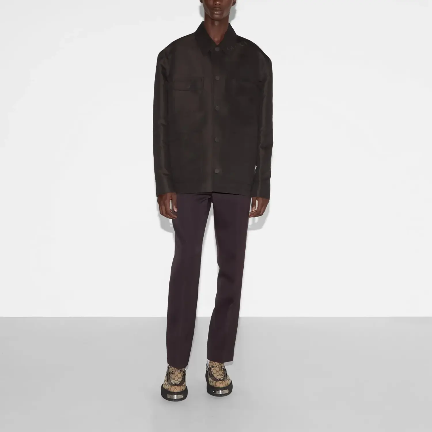 Куртка Gucci FW24, из технического хлопка, коричневый — фото 2