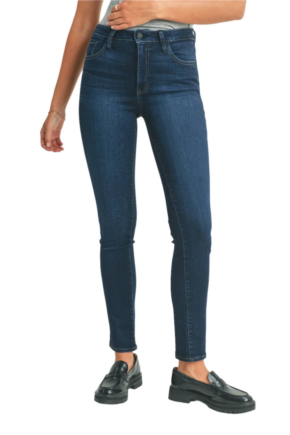 

Женские узкие прямые джинсы в темном дениме JUST BLACK DENIM, Dark Denim