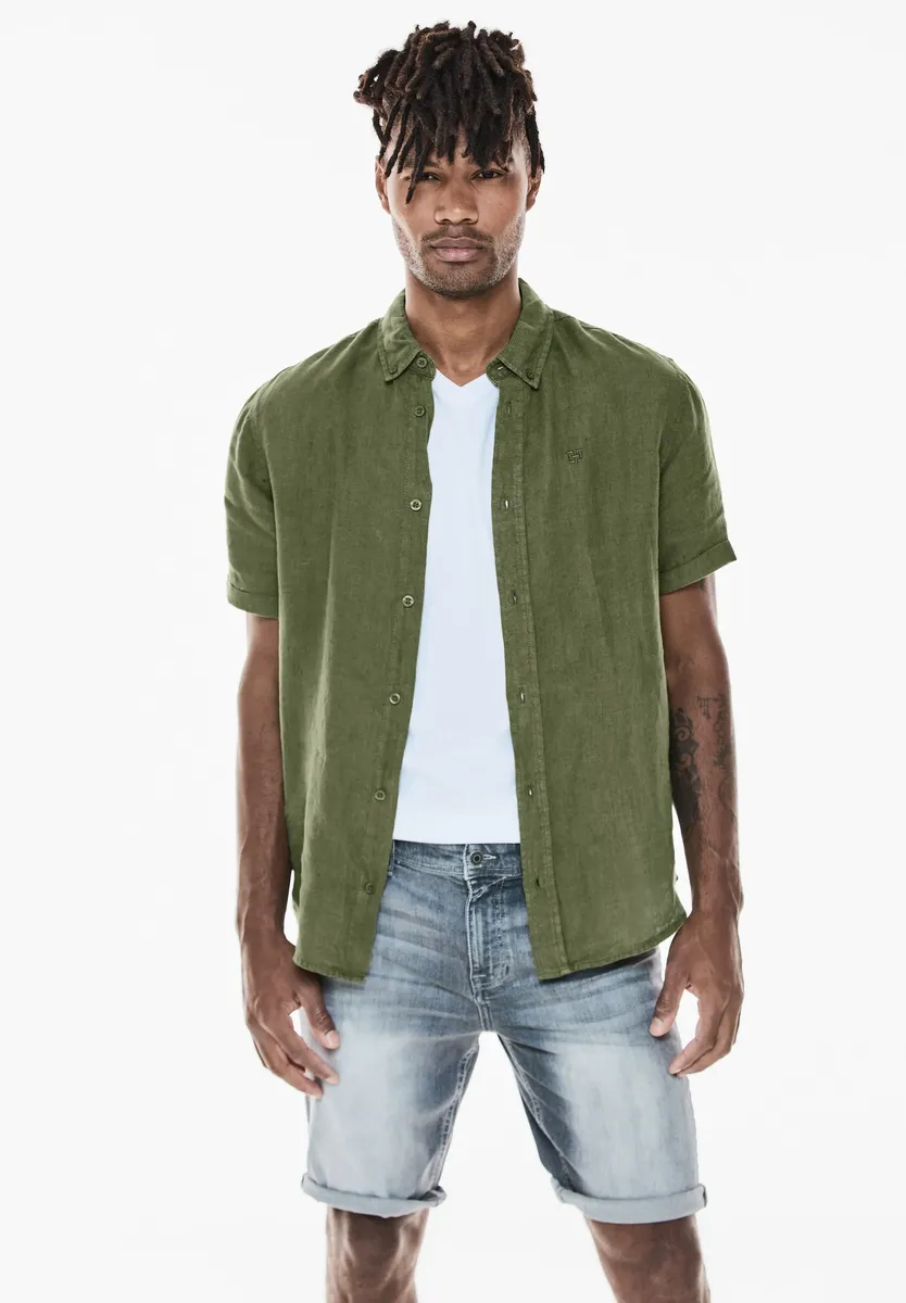 

STREET ONE МУЖСКАЯ льняная рубашка, с планкой на пуговицах Street One Men, зеленый
