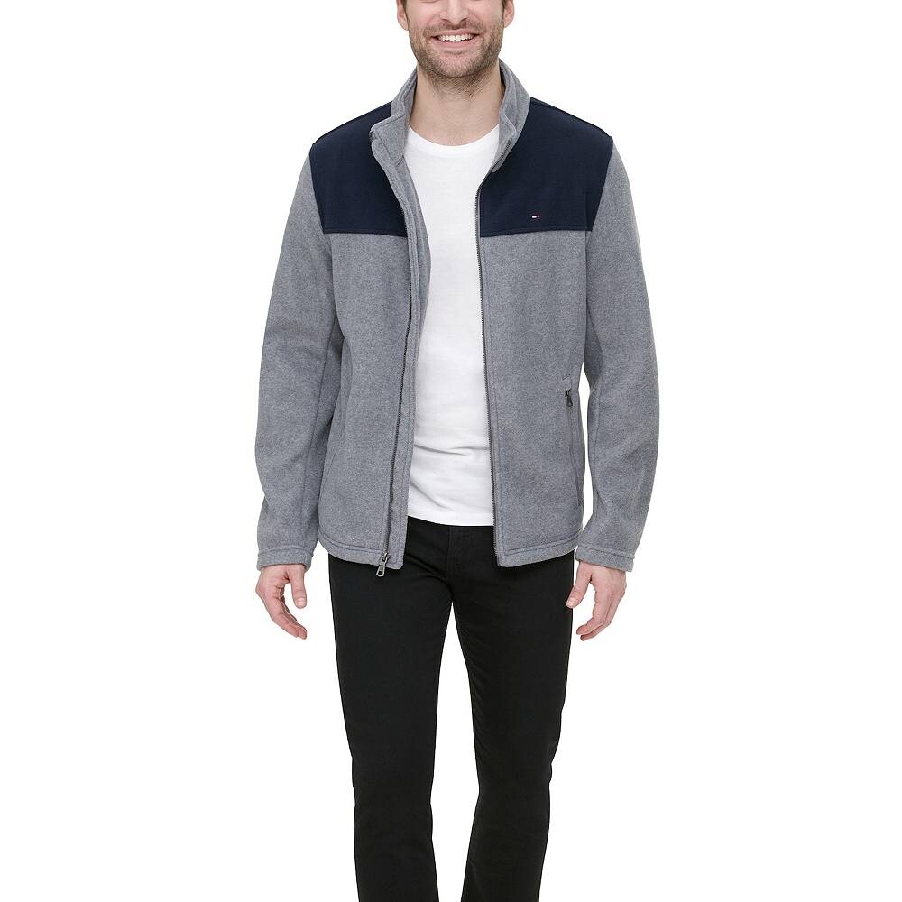 

Флисовая куртка с воротником-стойкой Big & Tall Tommy Hilfiger, цвет Night Gray