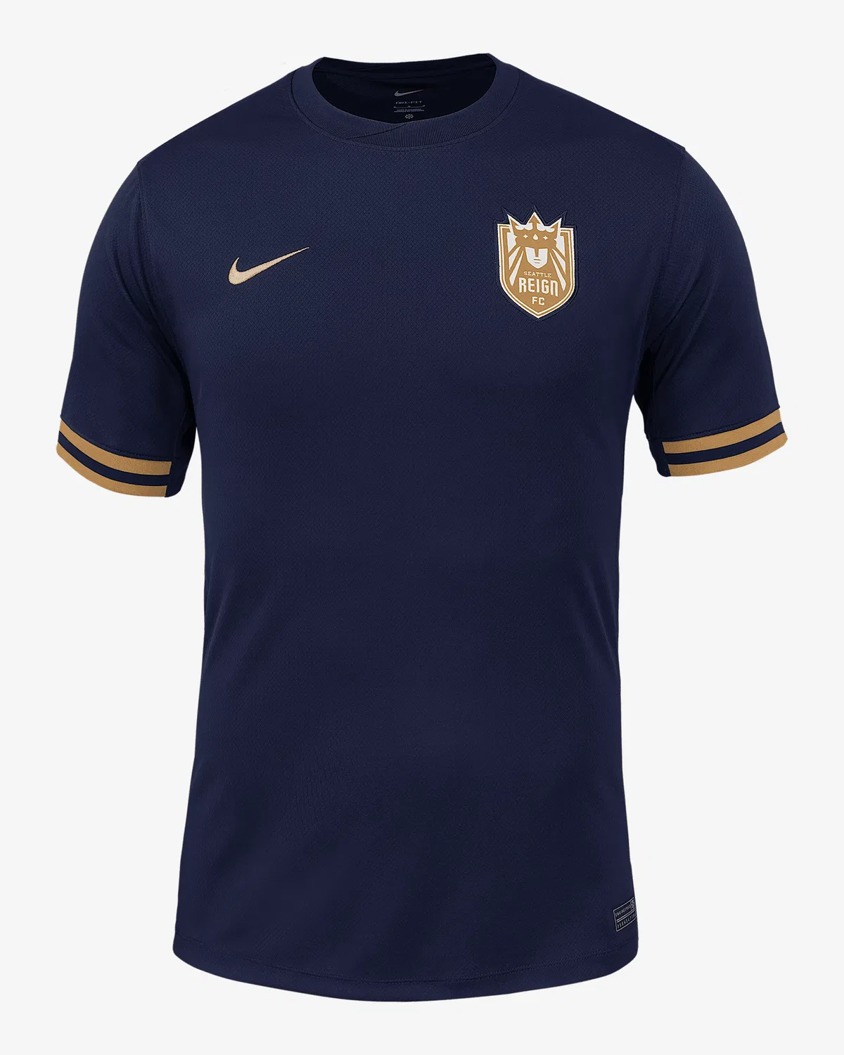 Мужская футболка Nike Dri-FIT NWSL Replica Jersey Seattle Reign FC 2025 Stadium Home, Blackened Blue/Elemental Gold