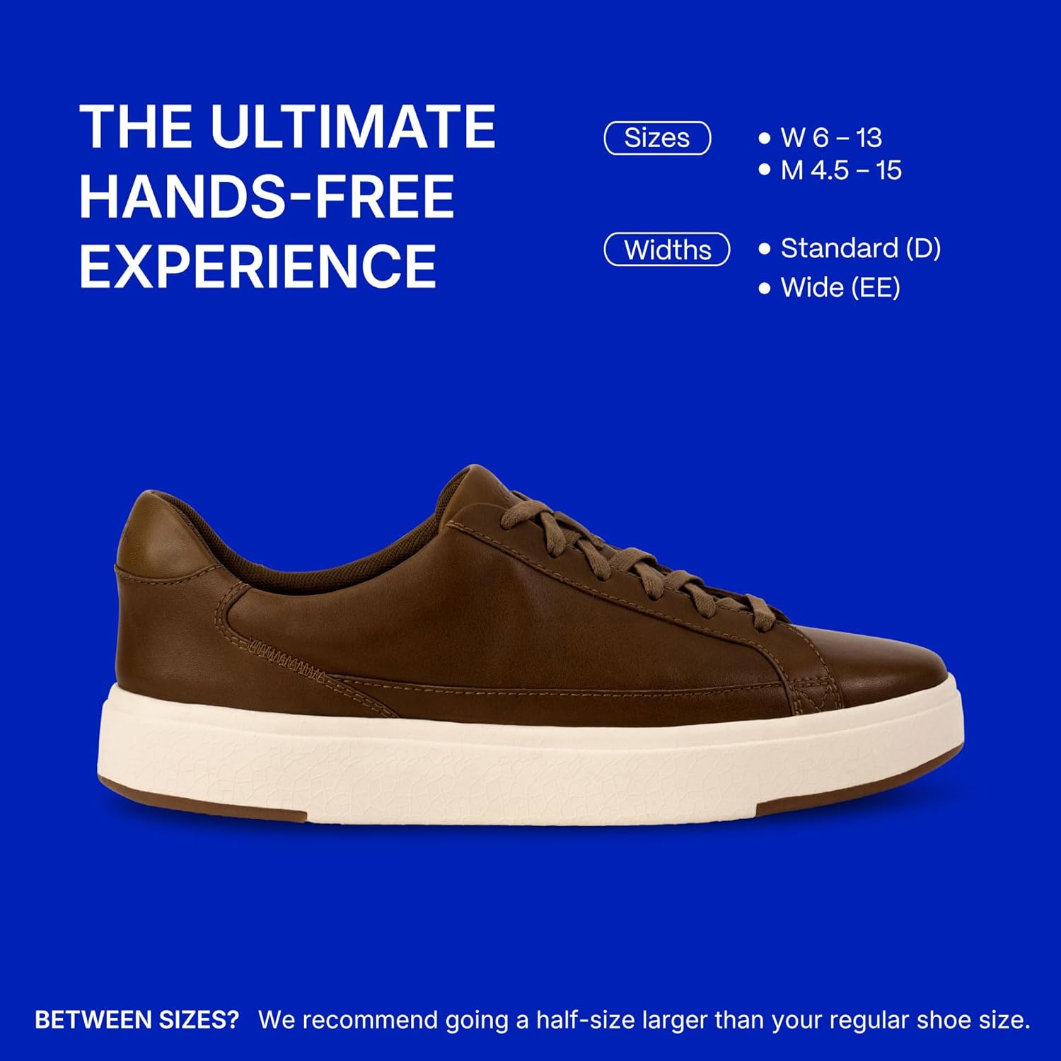 Кроссовки Kizik Slip On: Vegas - низкопрофильные кроссовки из натуральной полной кожи для женщин и мужчин, удобство без использования рук, подходит для классического или повседневного ношения, Chestnut — фото 4