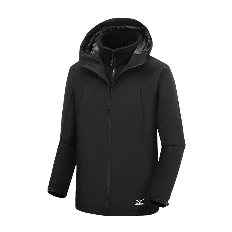 

Mizuno Ветровка утепленная непромокаемая непродуваемая унисекс для походов, Black