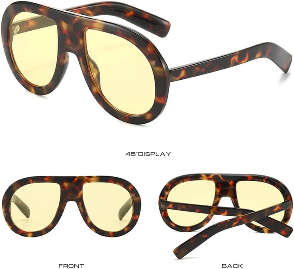 

Солнцезащитные очки UV400 - увеличенного размера, градиентный панк, для женщин и мужчин, для бега и занятий спортом на открытом воздухе UYPTK, Leopard Blue