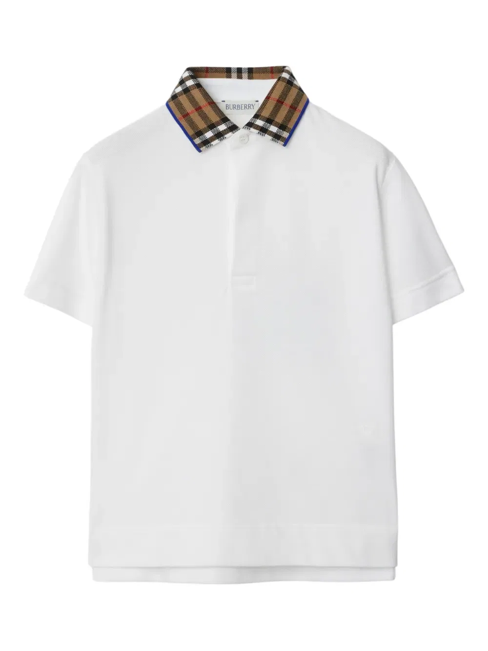 Рубашка-поло в клетку Burberry Kids, белый