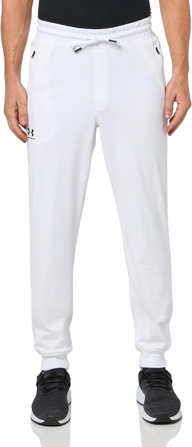 

Under Armour мужские спортивные трикотажные джоггеры, (100) White/Black