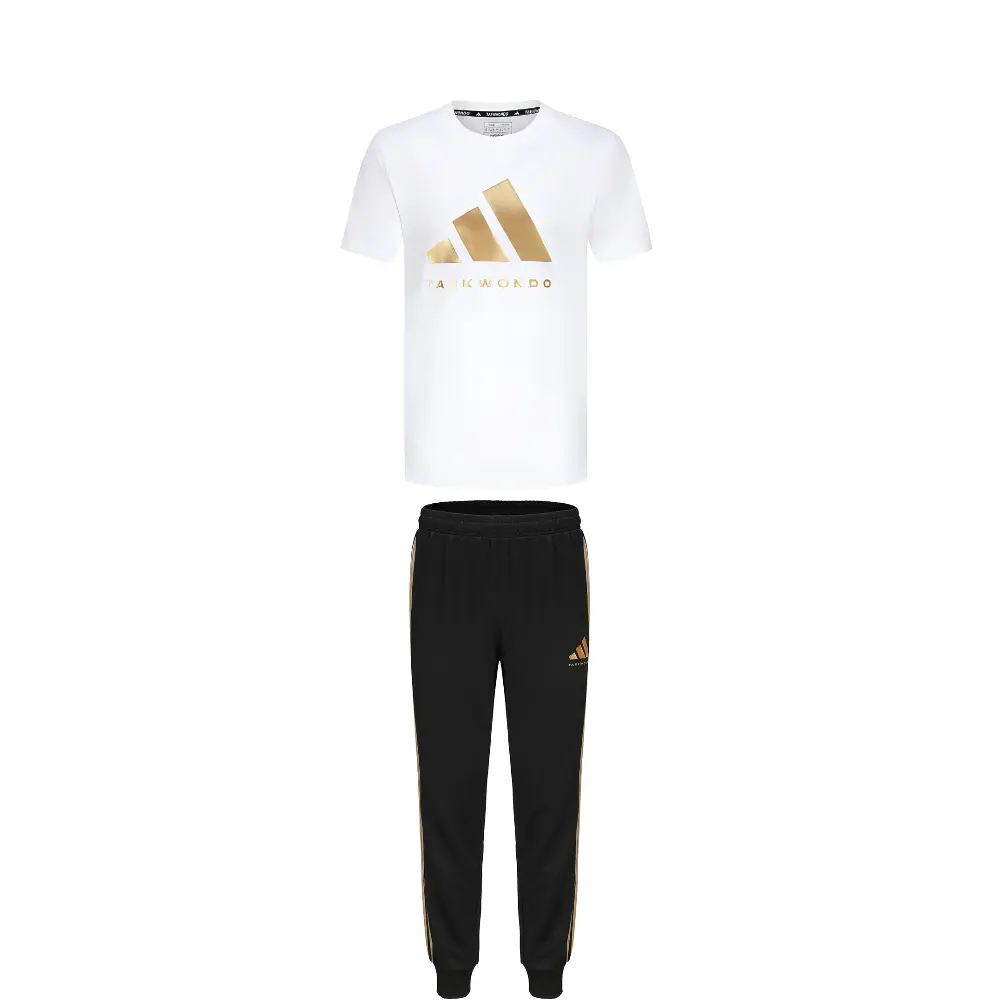 

Adidas Тхэквондо повседневный спортивный костюм унисекс White Gold+Black