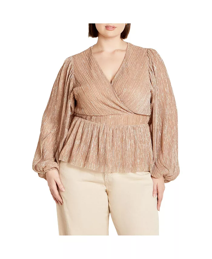 

Топ Lilian Sparkle размера Plus CITY CHIC, розовый