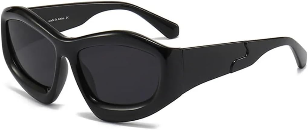 

Женские солнцезащитные очки «кошачий глаз», модные очки для активного отдыха и вождения, защита от УФ-излучения UV400, мужские ретро-очки, многоугольные, красные и желтые UUPTTPL, Black Gray