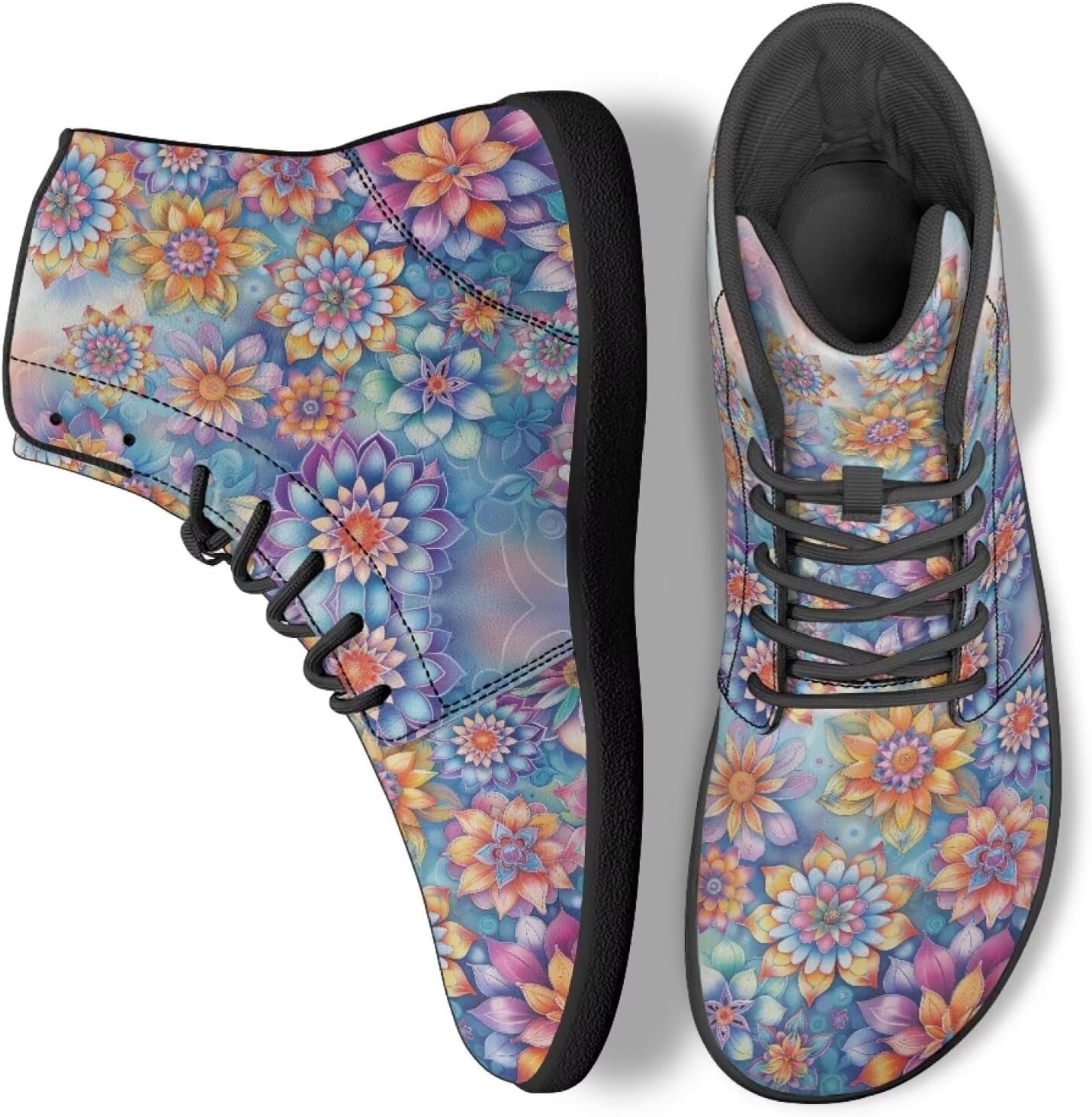 

Женские высокие кроссовки-бабочки для ходьбы из искусственной кожи, беговые кроссовки, спортивные кеды Ecaestolph, синий/золотой