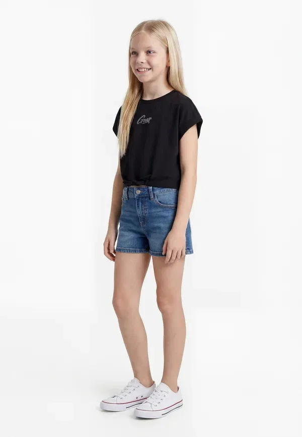 Футболка Guess Junior knot print, цвет черный