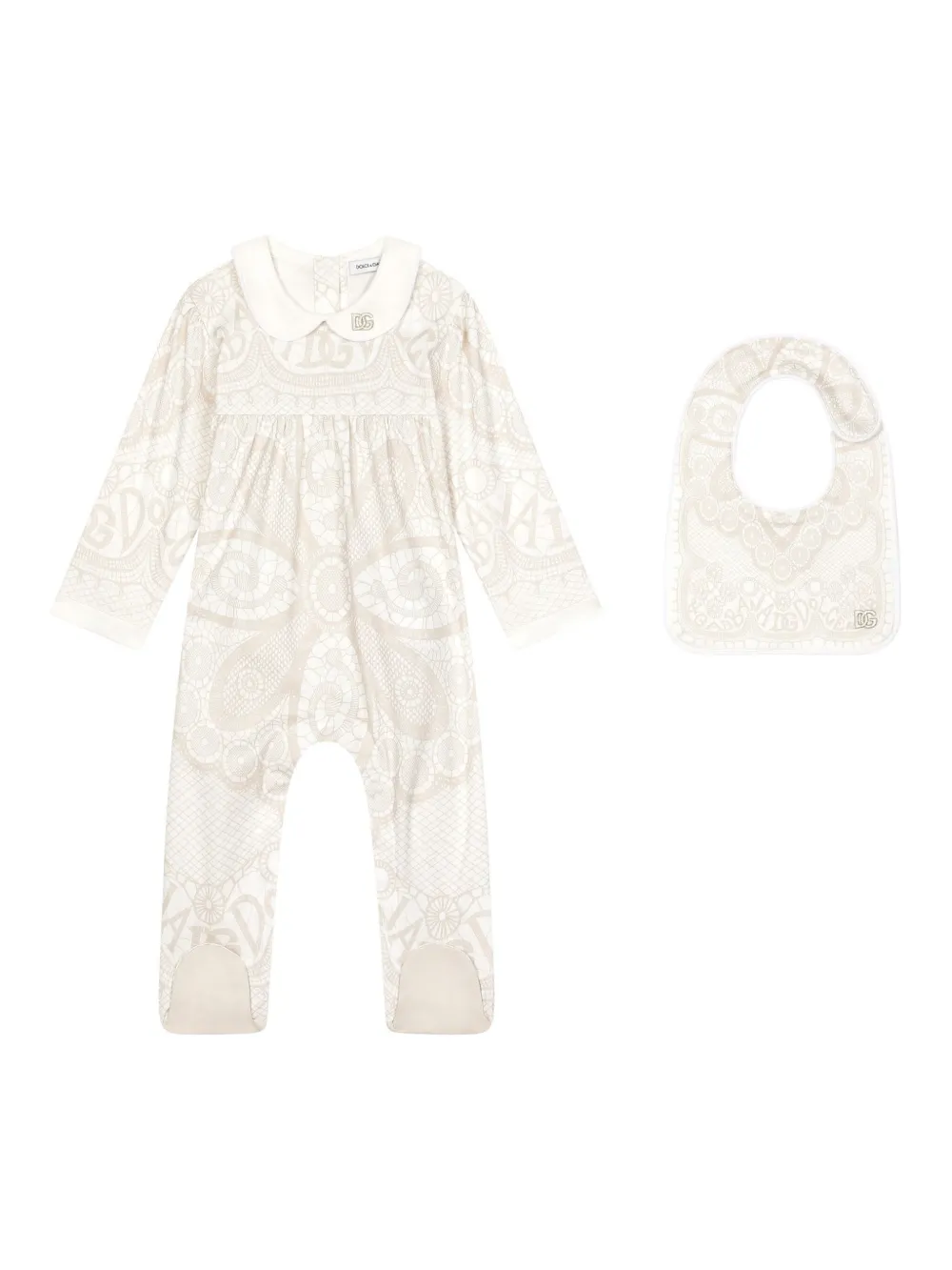 Комплект для новорожденного Interlock с логотипом DG Dolce & Gabbana Kids, нейтральный — фото 2