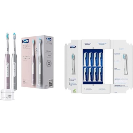 

Электрическая звуковая зубная щетка Oral-B Pulsonic Slim Luxe 4900 Платина/Розовое золото, 3 режима, 2 насадки, Oral B