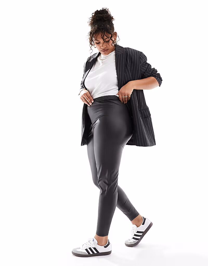 

Леггинсы из искусственной кожи Curve черного цвета Asos Curve