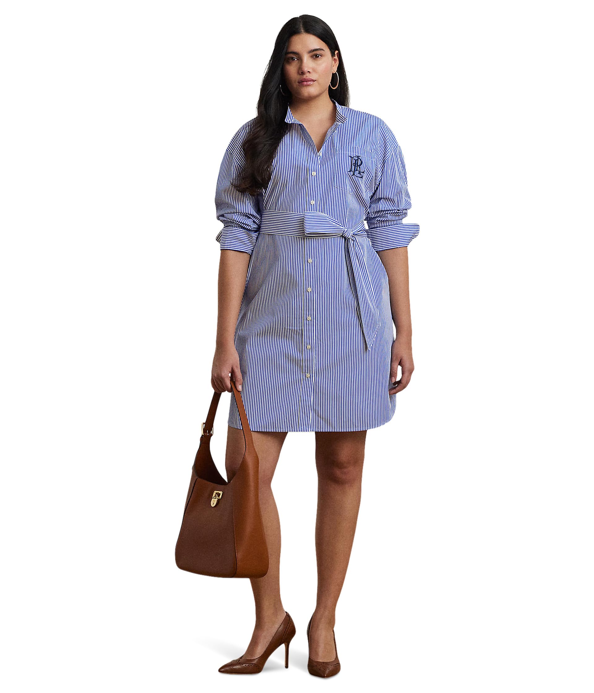 

Платье Lauren Ralph Lauren Plus Size Kinley Long, цвет Blue/White