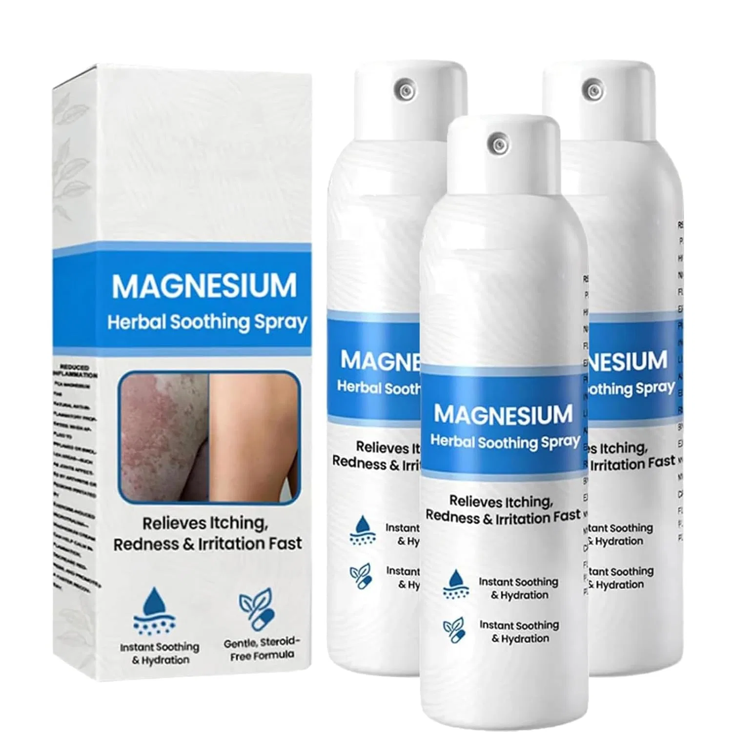 Спрей Cvreoz Magnesium Herbal Psoriasis Spray (3 шт.) Pukmqu, 3 Pieces.