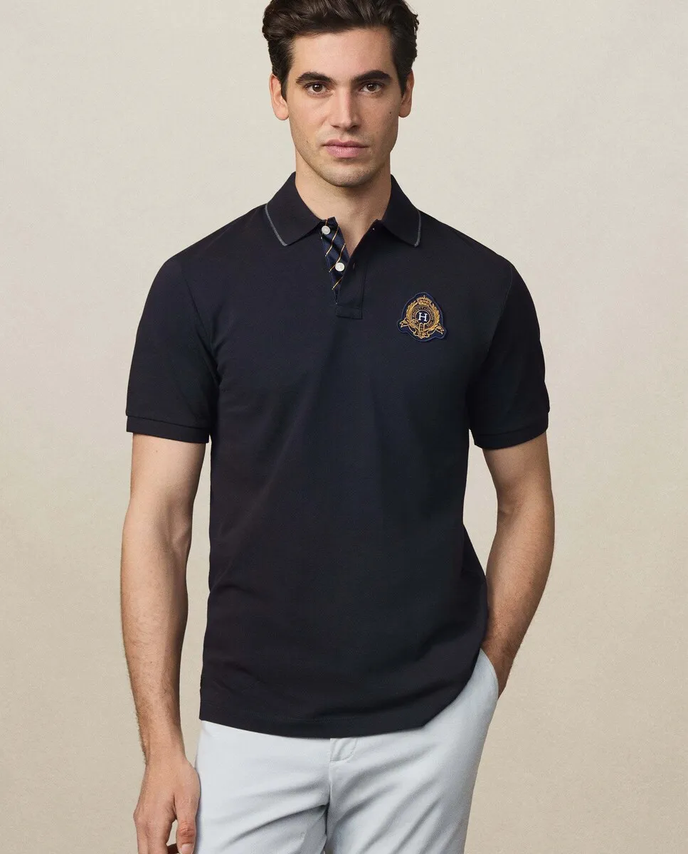 

Поло с логотипом Heritage Crest Hackett, темно-синий