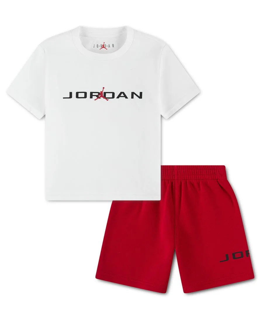 Детский комплект для мальчиков (2T-4T): футболка и шорты, 2 предмета Jordan, gym красный/белый — фото 4