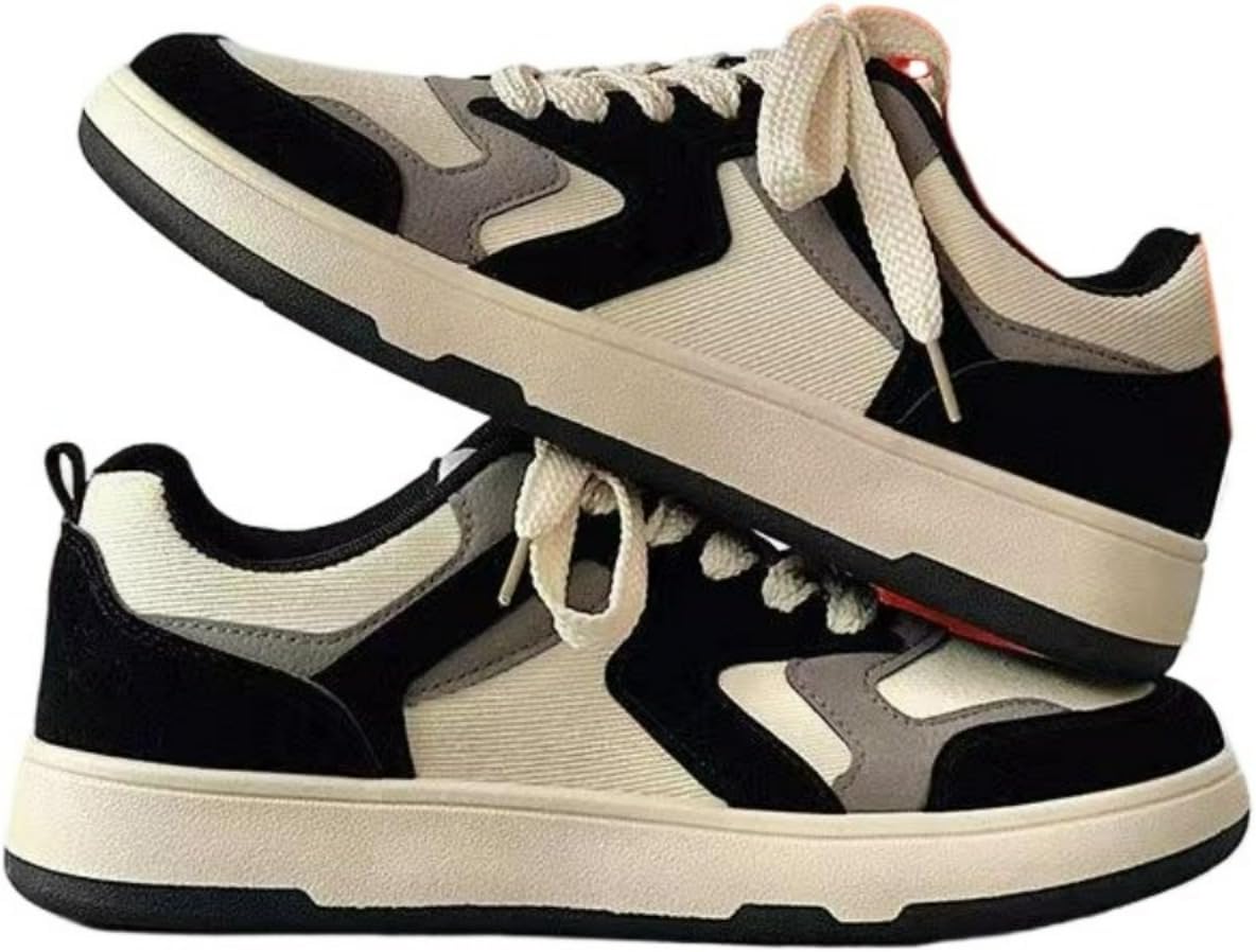 

Мужские повседневные скейт-кроссовки низкие Корейский стиль модные кеды с цветными вставками из ткани уличная обувь Ctkvbmeoi, черный