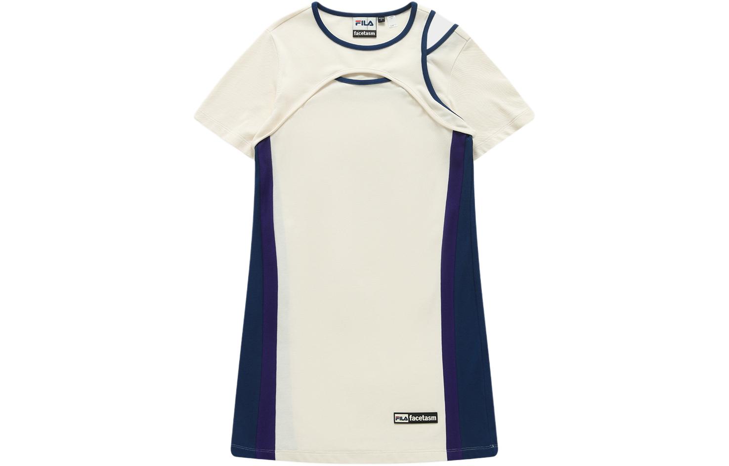 

FILA FUSION Платье женское FACETASM с короткими рукавами, цвет Maltose White