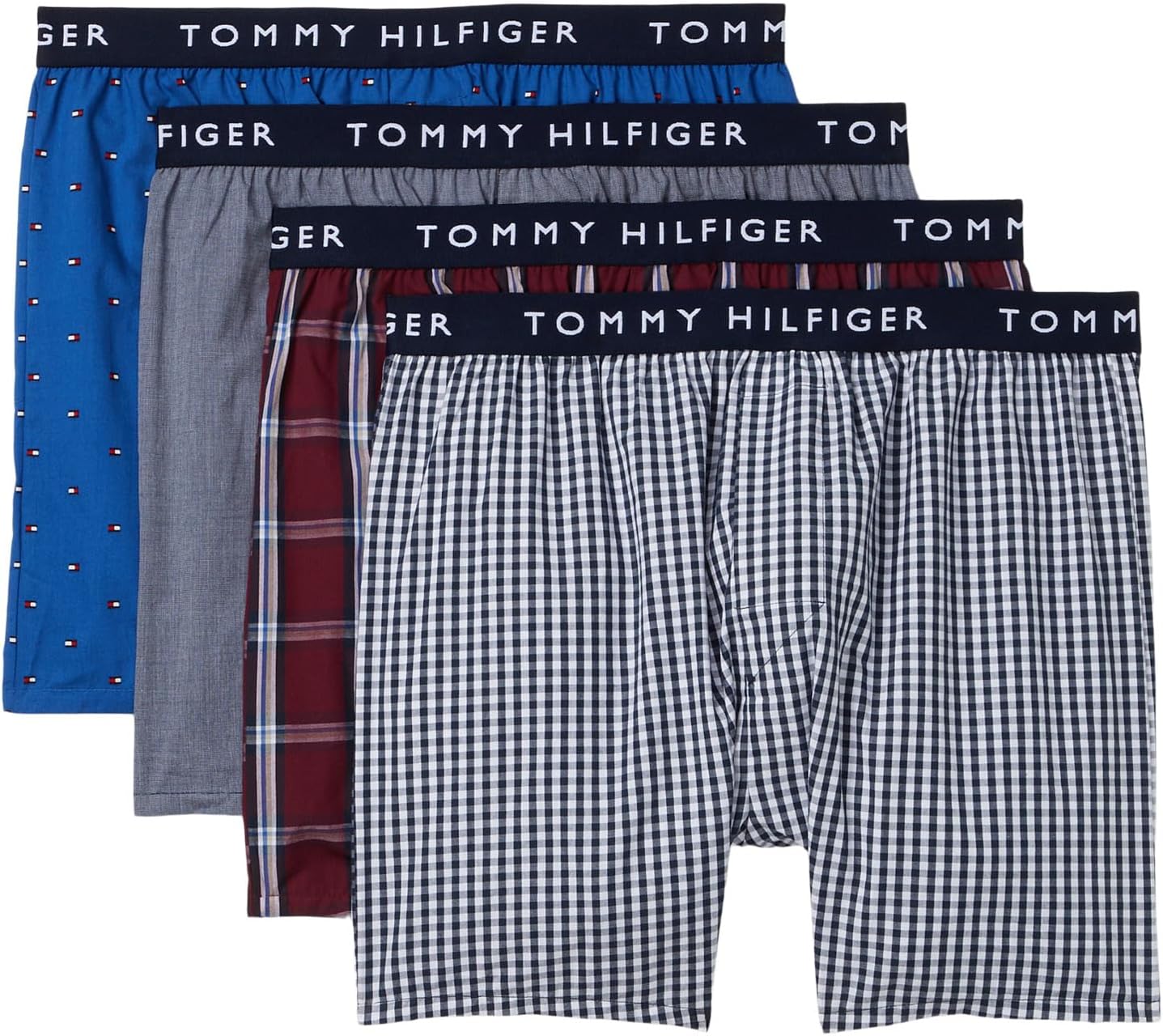 

Боксеры Tommy Hilfiger Woven Cotton Boxer 4-Pack, цвет Bluestone