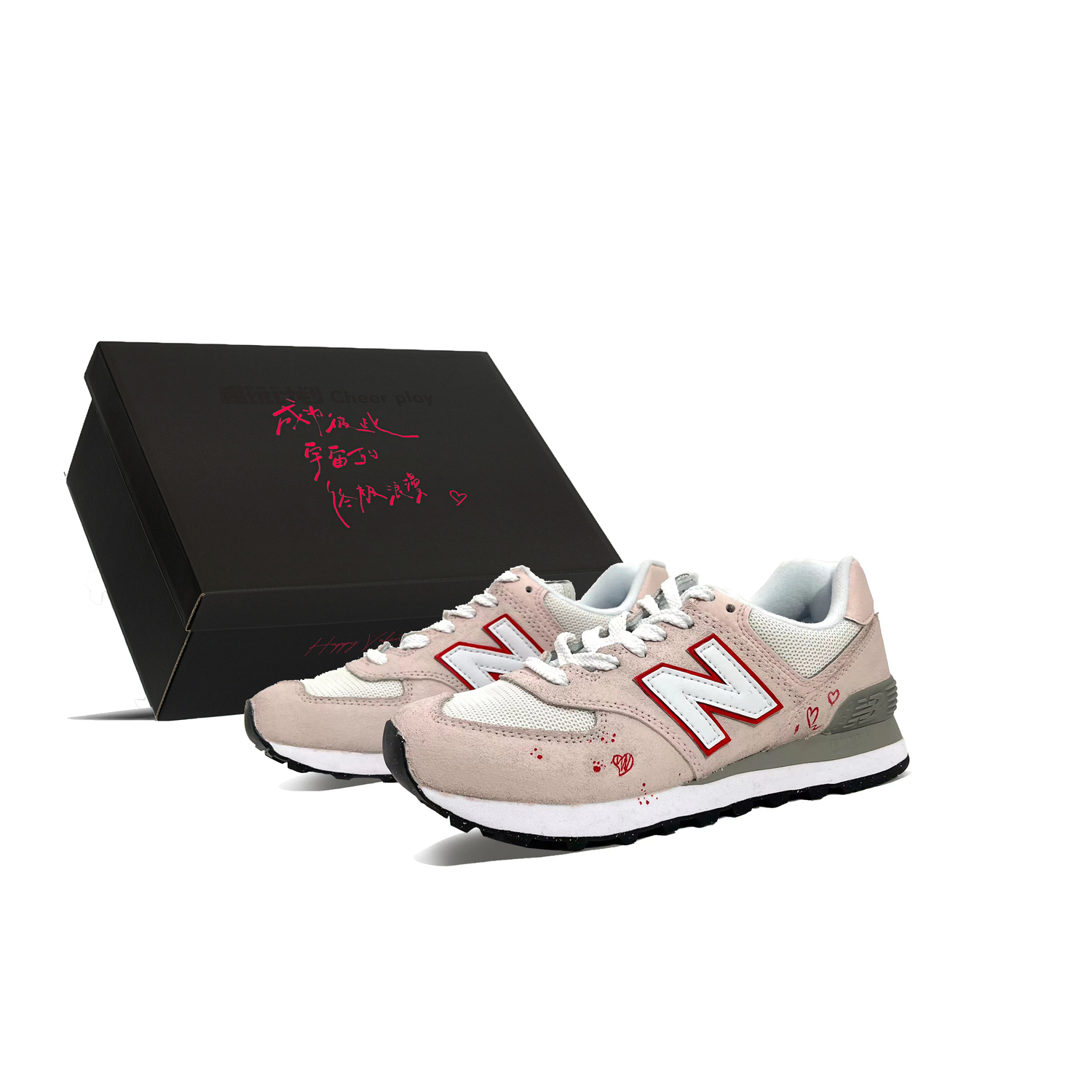 

New Balance Кроссовки для бега NB 574+ Abrasion Resistant Low top женские Pink White