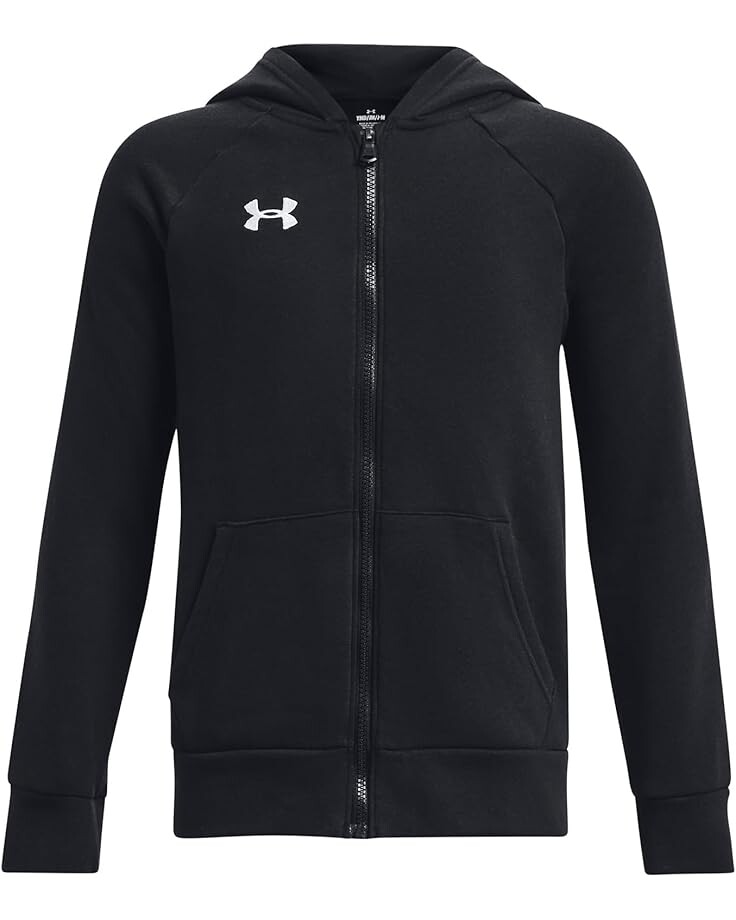 

Худи Under Armour Kids Rival Fleece Full Zip Hoodie, черный/белый