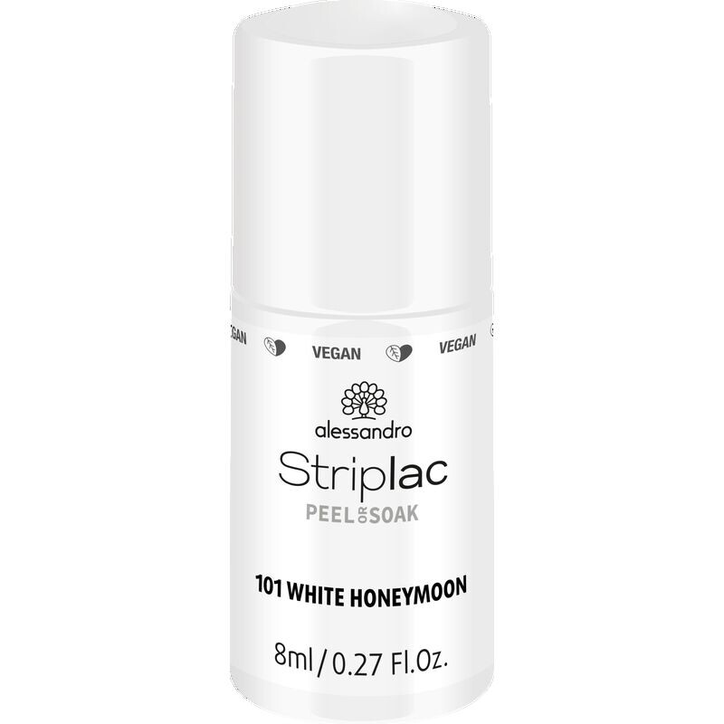 

STRIPLAC PEEL ИЛИ SOAK WHITE HONEYMOON - VEGAN Alessandro, 8 ml