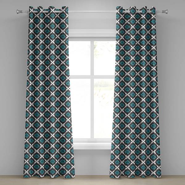 

Занавеска с люверсами Abakuhaus Mandala Blumen 2 шт, 280x260x0,5 см цвет schwarz aqua weiß