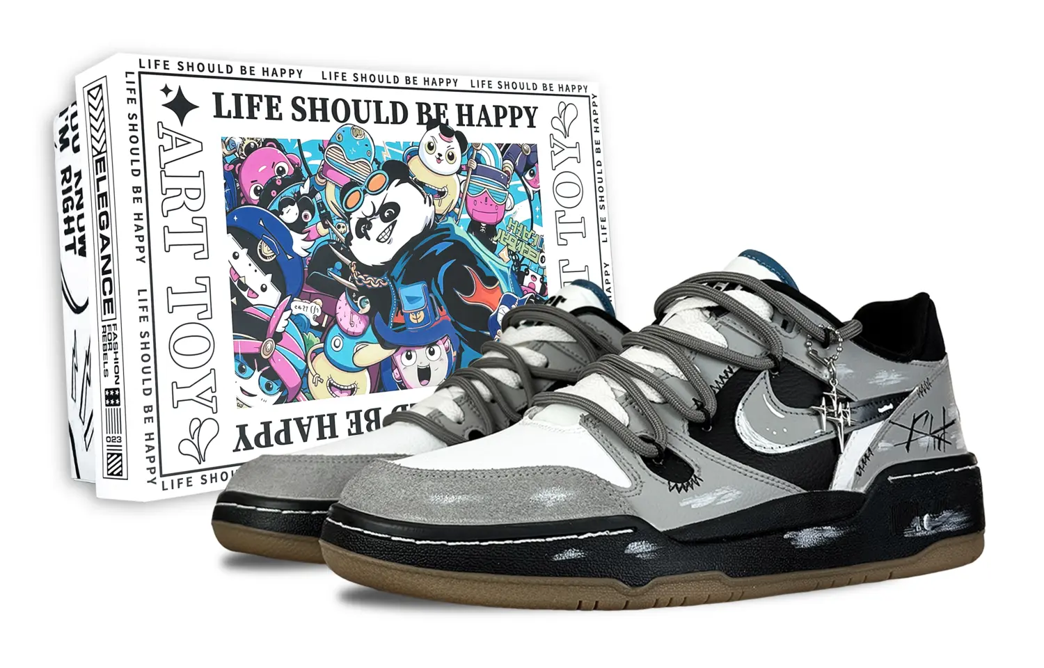 

Nike Кроссовки для скейтбординга Full Force Low Maris Sal Fantasy, Radiant Ash Low top, мужские, черный и серый