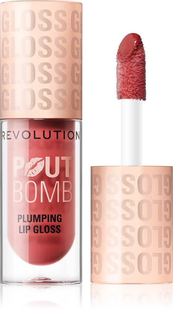 

Блеск для губ Pout Bomb с эффектом объема Makeup Revolution, atspalvis melba warm peach 4,6 мл