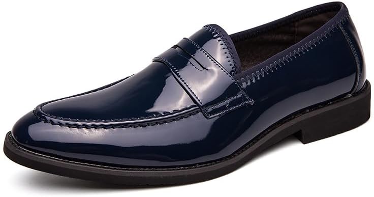 

Мужские деловые слипоны Santimon с пайеточным узором из кожи, повседневные мокасины, синий